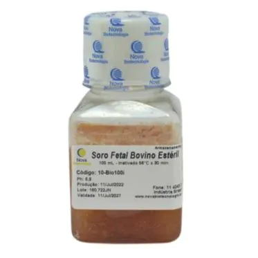 Soro Fetal Bovino (SFB) 100ml – Filtrado, Estéril e Inativado 100mL Nova Biotecnologia