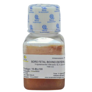Soro fetal bovino filtrado estéril (nacional) 100mL Nova Biotecnologia