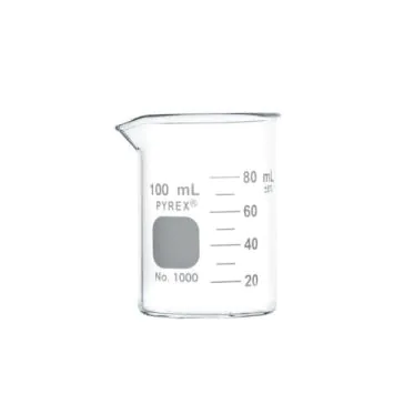 Béquer forma baixa griffin escala única C/ bico 100mL 48und/cx Pyrex