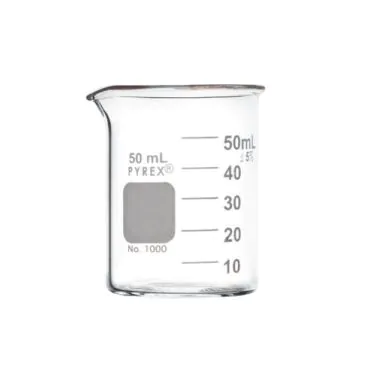 Béquer forma baixa griffin escala única c/ bico 50mL 12und/pct Pyrex