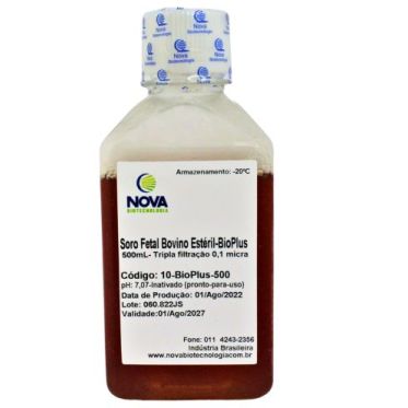 Soro fetal bovino estéril bioplus 500mL Nova Biotecnologia