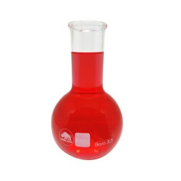 Balão de fundo chato, vidro boro 3.3, boca curta sem tampa rolha , 100mL Ionglas