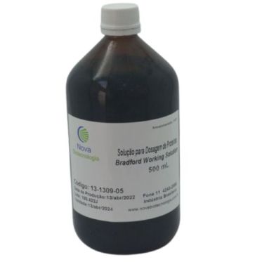 Reagente de Bradford (pronto-para-uso) para determinação da concentração de proteínas - 500mL Nova Biotecnologia