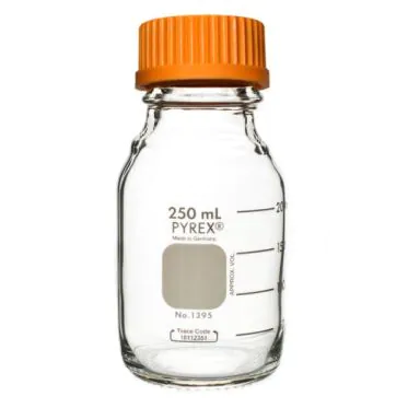 Frasco reagente graduado c/ tampa rosq 250mL 10und/cx Pyrex