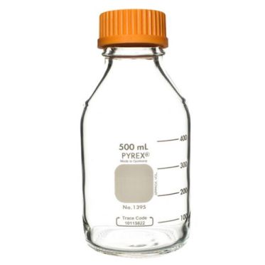 Frasco reagente graduado c/ tampa rosq 500mL 10und/cx Pyrex
