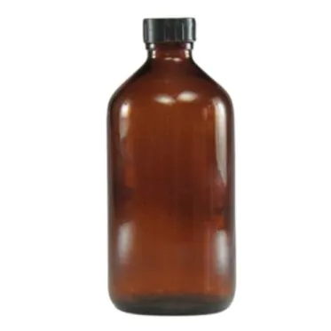 Frasco pluma ambar t/r e batoque cap.100mL Uniglas