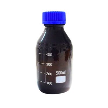 Frasco reagente tipo schott vidro neutro, âmbar de 500ml Ionglas