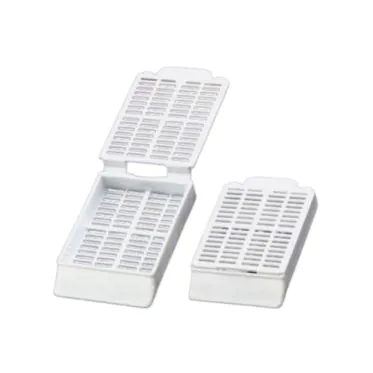 Cassete para biopsia branco orifício 5mm X 1mm em rack/75 Cralplast