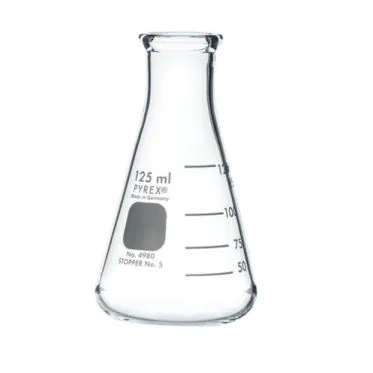 Erlenmeyer graduado c/ boca estreita e borda grossa 125mL 48und/cx Pyrex