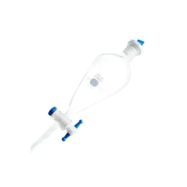 Funil de separação squibb c/ tampa de ptfe st27 e torneira de ptfe sp4 500mL 4und/cx Pyrex