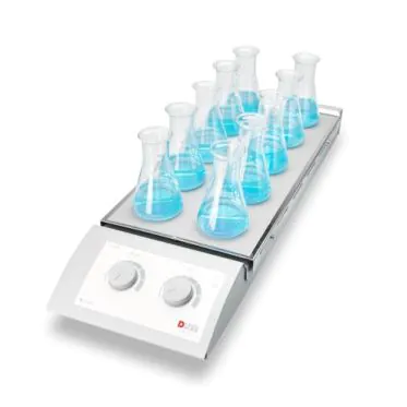 Agitador magnético com aquecimento  MS-H-S10 de 10 posições p/ 400mL  100 a 1.200 rpm 120ºC bivolt DLab