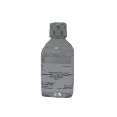 Água ultrapura tipo I filtrada 0,1um irradiada 30 KGy 500mL Nova Biotecnologia