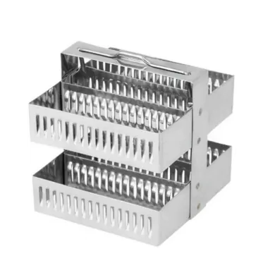 Berço para cuba de coloração 30 lâminas aço inox Olen