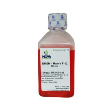 DMEM/Ham´s F-12 - com L-Glutamina e HEPES [3,5g/L] - 500mL Nova Biotecnologia