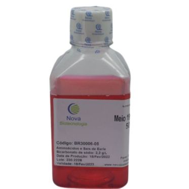 Meio 199/EBSS com L-Glutamina - 500mL Nova Biotecnologia