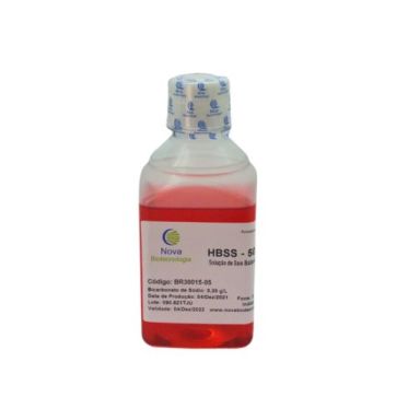 HBSS (solução de sais balanceados de Hank) - com bicarbonato de sódio (NaHCO3) [0,35g/L] - 500mL  Nova Biotecnologia