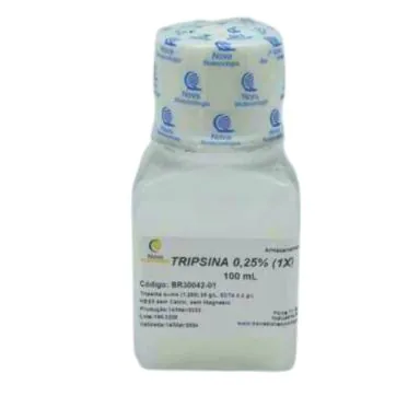 Tripsina 0,25% (1X) em HBSS, sem cálcio, sem magnésio, sem bicarbonato de sódio - 100mL Nova Biotecnologia