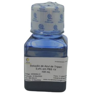 Solução Azul de Tripan 0,4% em PBS 1X - 100mL Nova Biotecnologia