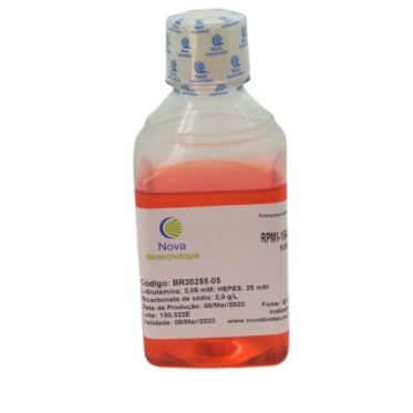 RPMI-1640 com bicarbonato de sódio [2,0 g/L], L-Glutamina [2,05 mM] e com HEPES [25 mM] - 500mL Nova Biotecnologia