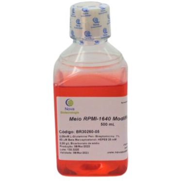RPMI-1640 com HEPES [25 mM], penicilina/estreptomicina e B-mercaptoetanol [50µM] - 500mL Nova Biotecnologia