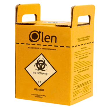 Caixa coletora de perfurocortantes 13 litros 20 und./cx. Olen