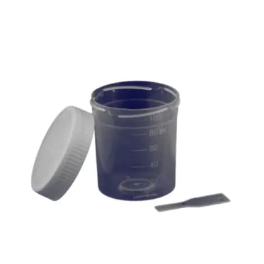 Coletor com pá não estéril 100mL translúcido tampa branca (a granel) 500und/pct cralplast 