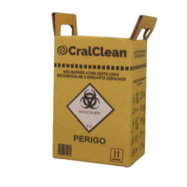 Coletor de papelão p/ perfurocortantes 7 litros ECO 20und/cx Cralclean