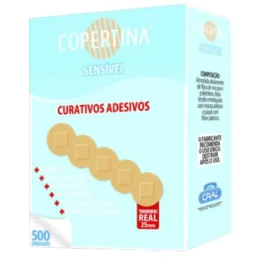 Curativo adesivo densível diâmetro 25mm estéril 500und/cx Copertina
