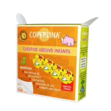 Curativo adesivo infantil diâmetro 25mm 500und/cx em rolo Copertina