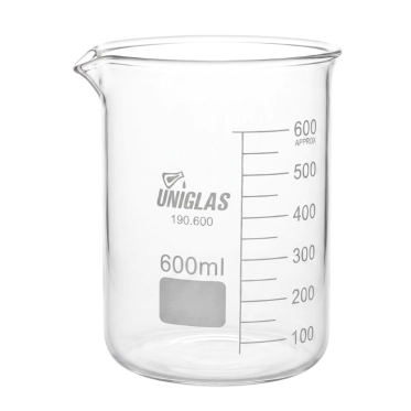 Copo Béquer Forma Baixa (Griffin) Graduado 600 mL  Uniglas
