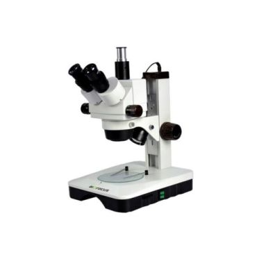 Estereomicroscópio trinocular c/ oculares WF20x, lente auxiliar 2x iluminação em LED Biofocus