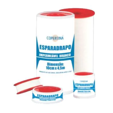 Esparadrapo impermeável branco 2,5cm x 4,5m 96und/pct Copertina