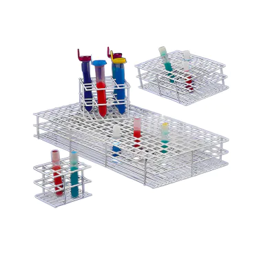 Estante para tubos de ensaio de 21mm arame revestido em PVC Cralplast