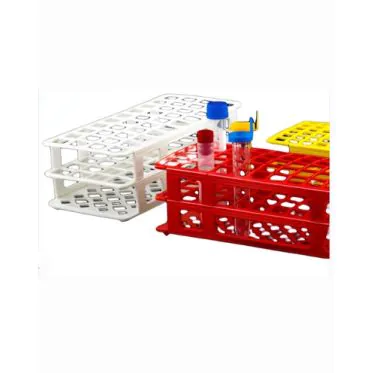 Estante para 84 Tubos de Ensaio de 14mm Cor Vermelha Arame Revestido em PVC Cralplast