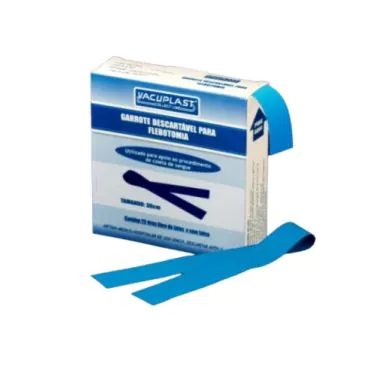 Garrote descartável para flebotomia em tiras 36cm 25und/cx Vacuplast