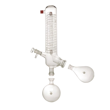 Vidraria Vertical com Condensador (1200 cm²), Balão de Evaporação  (NS 29/32) e Balão Coletor 1000 ml (KS 35/20) - Dlab