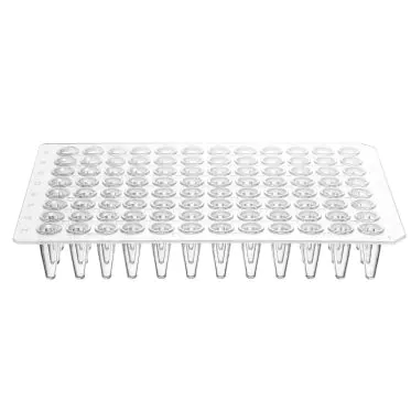 Placa PCR de 96 poços 0,1 ml sem saia transparente não estéril 10un/pct - Mevalabs