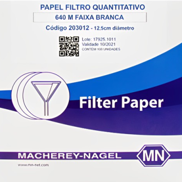 Papel Filtro Quantitativo 640 M (Faixa Branca) 125 mm/diam. 100 und./cx. Macherey-Nagel (MN)
