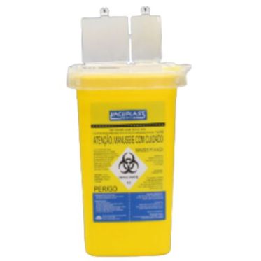 Coletor rigido para perfurocortantes amarelo capacidade 1 litro Vacuplast