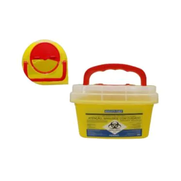 Coletor rígido p/ perfurocortantes amarelo 3 litros Vacuplast