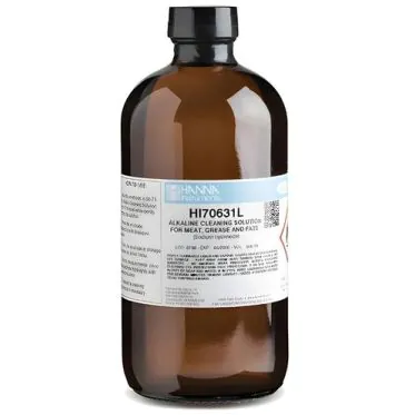 Solução de Limpeza Alcalina de Eletrodo para Alimentos Oleosos e Gordurosos 500mL Hanna