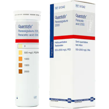Teste semi-quantitativo ácido peracético 500-2000mg/L 100 tiras/cx Quantofix MN