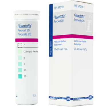 Teste semi-quantitativo quantofix peroxido 0-25 mg/L 100 tiras/cx MN