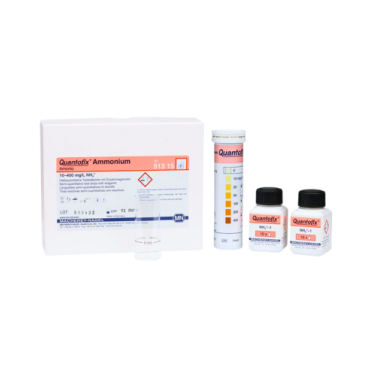 Teste semi-quantitativo Amônio + reagente 0-400 mg/L 100 tiras/cx Quantofix MN
