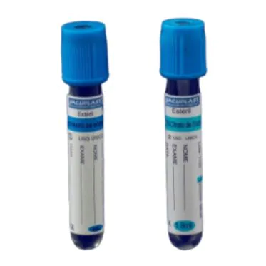 Tubo p/ coleta de sangue a vácuo em vidro c/ reagente citrato de sódio 4mL 13x75mm 100und/rack Vacuplast