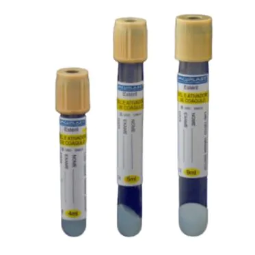Tubo p/ coleta de sangue a vácuo em vidro c/ gel e ativador de coágulo 5mL 13x100mm 100und/rack Vacuplast