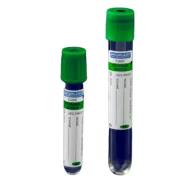 Tubo p/ coleta de sangue a vácuo em vidro c/ reagente heparina 9mL 16x100mm 100und/rack Vacuplast